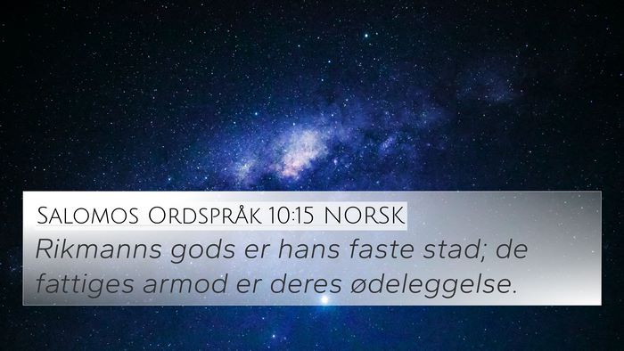 Salomos Ordspråk 10:15 NORSK Bible Verse Image
