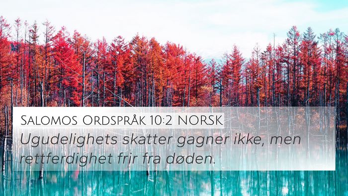 Salomos Ordspråk 10:2 NORSK Bible Verse Image