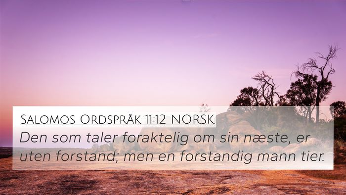 Salomos Ordspråk 11:12 NORSK 4K Wallpaper - Den som taler foraktelig om sin næste, er uten - 4K Wallpaper Bible Verse