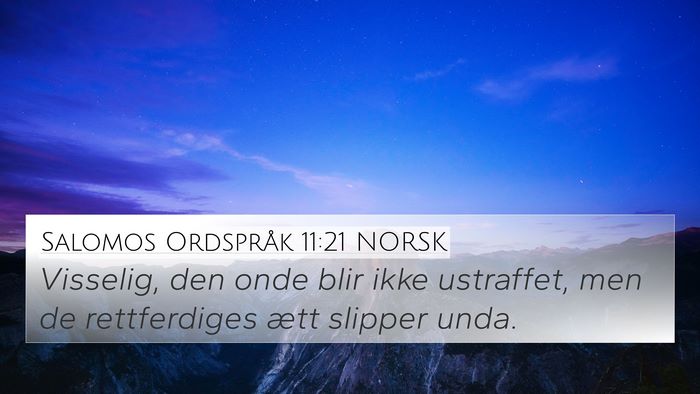 Salomos Ordspråk 11:21 NORSK Bible Verse Image