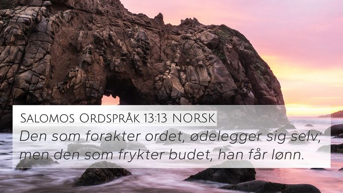 Salomos Ordspråk 13:13 NORSK Bible Verse Image