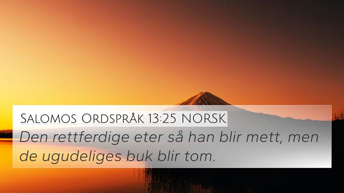 Salomos Ordspråk 13:25 NORSK Bible Verse Image