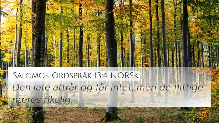 Salomos Ordspråk 13:4 NORSK Bible Verse Image