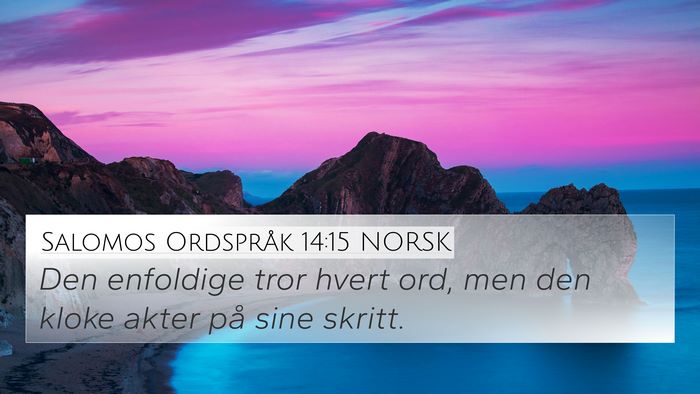 Salomos Ordspråk 14:15 NORSK Bible Verse Image