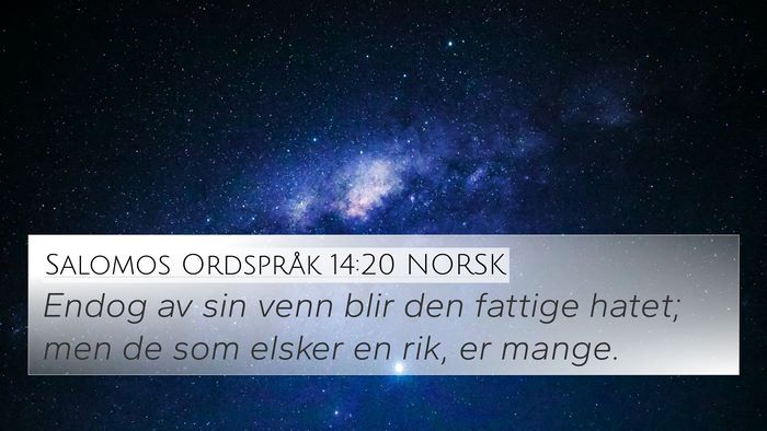 Salomos Ordspråk 14:20 NORSK Bible Verse Image