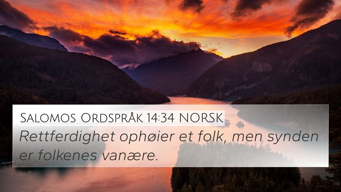 Salomos Ordspråk 14:34 NORSK Bible Verse Image