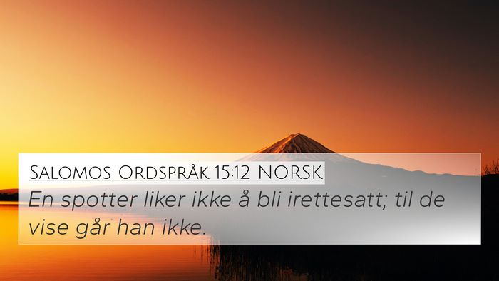 Salomos Ordspråk 15:12 NORSK Bible Verse Image