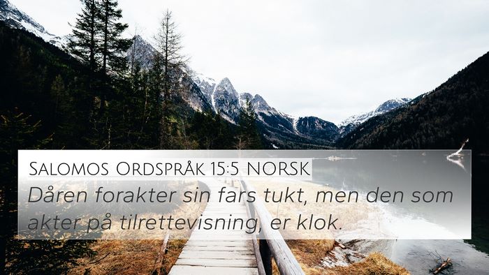 Salomos Ordspråk 15:5 NORSK Bible Verse Image