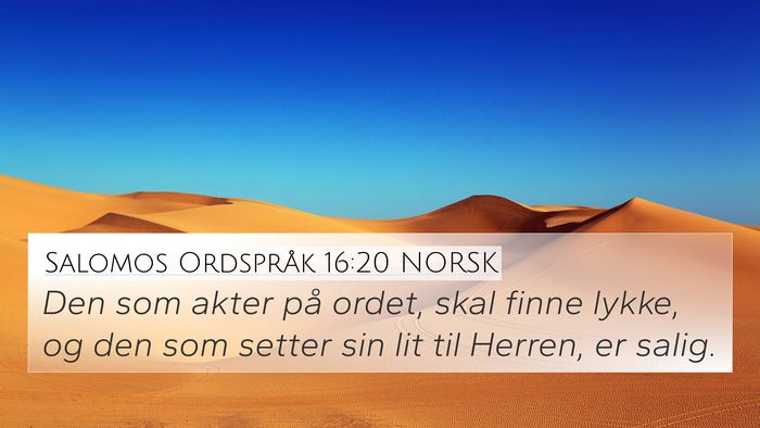 Salomos Ordspråk 16:20 NORSK Bible Verse Image