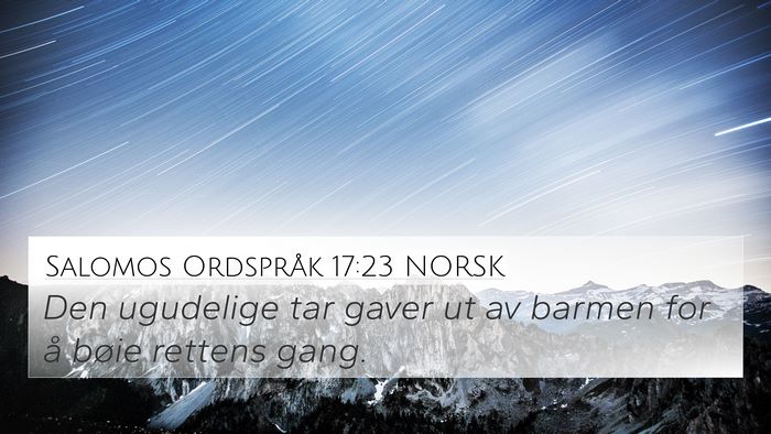 Salomos Ordspråk 17:23 NORSK Bible Verse Image