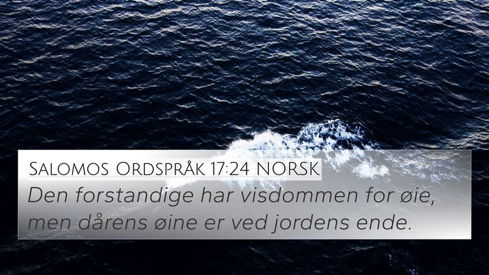 Salomos Ordspråk 17:24 NORSK Bible Verse Image