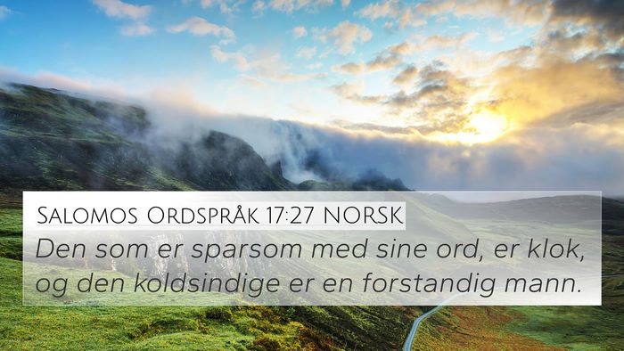 Salomos Ordspråk 17:27 NORSK Bible Verse Image