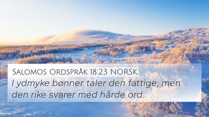 Salomos Ordspråk 18:23 NORSK Bible Verse Image