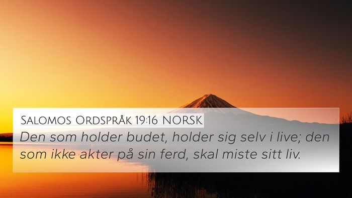 Salomos Ordspråk 19:16 NORSK 4K Wallpaper - Den som holder budet, holder sig selv i live; den - 4K Wallpaper Bible Verse