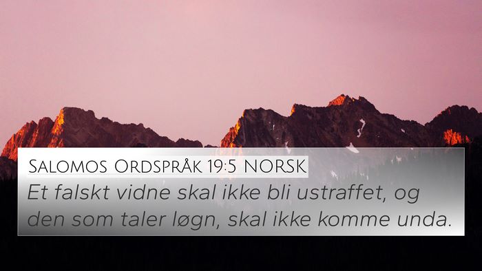 Salomos Ordspråk 19:5 NORSK Bible Verse Image