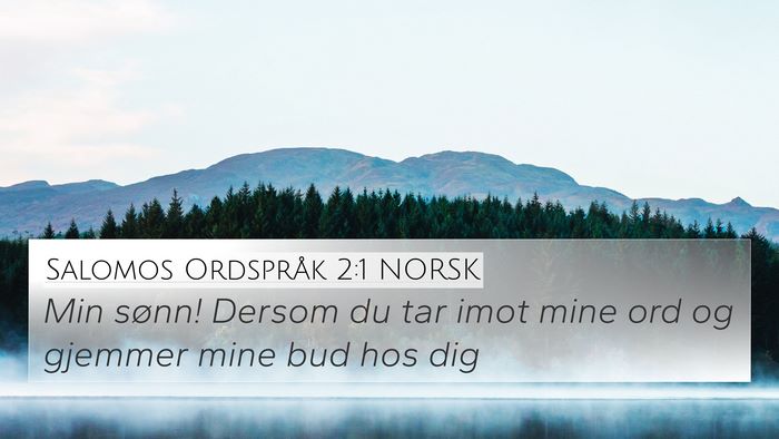 Salomos Ordspråk 2:1 NORSK Bible Verse Image