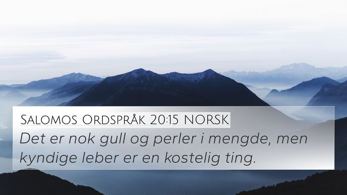 Salomos Ordspråk 20:15 NORSK Bible Verse Image