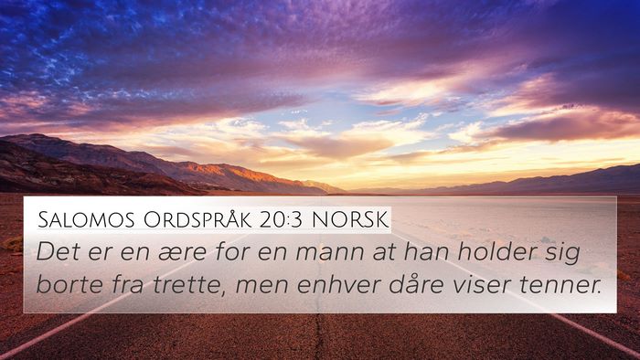 Salomos Ordspråk 20:3 NORSK Bible Verse Image