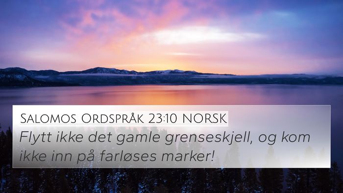 Salomos Ordspråk 23:10 NORSK Bible Verse Image