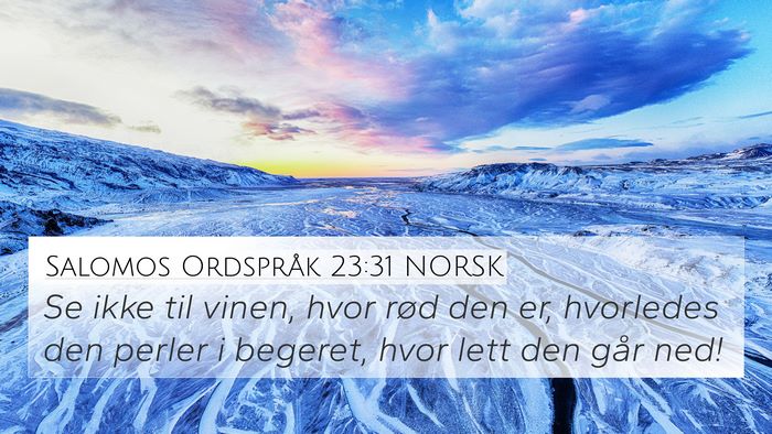Salomos Ordspråk 23:31 NORSK Bible Verse Image