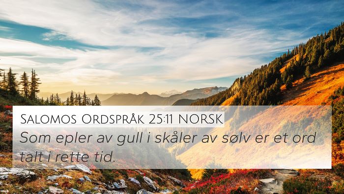 Salomos Ordspråk 25:11 NORSK Bible Verse Image
