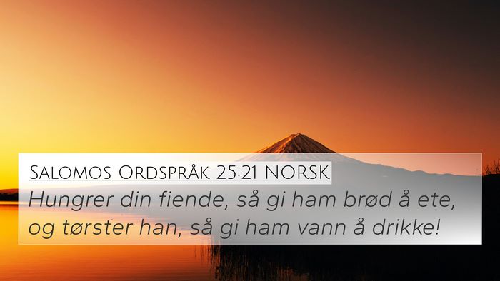 Salomos Ordspråk 25:21 NORSK Bible Verse Image