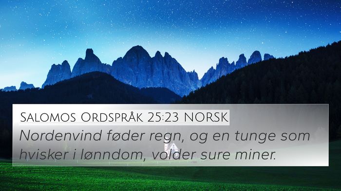 Salomos Ordspråk 25:23 NORSK Bible Verse Image