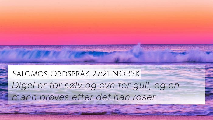 Salomos Ordspråk 27:21 NORSK Bible Verse Image