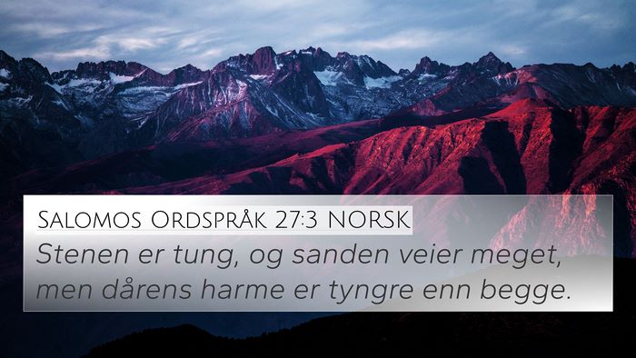Salomos Ordspråk 27:3 NORSK Bible Verse Image