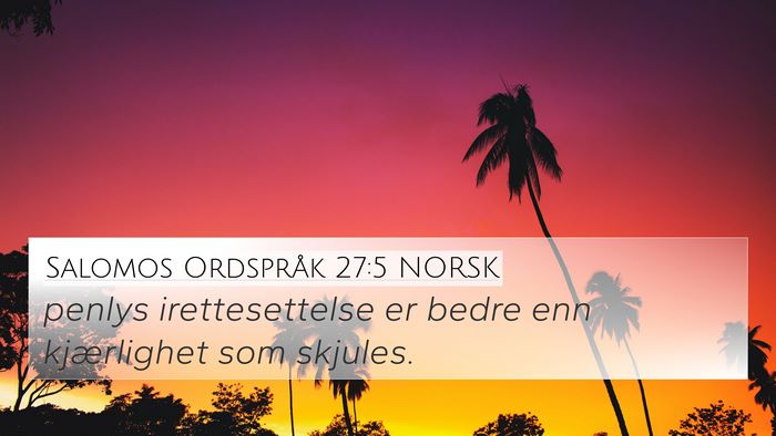 Salomos Ordspråk 27:5 NORSK Bible Verse Image
