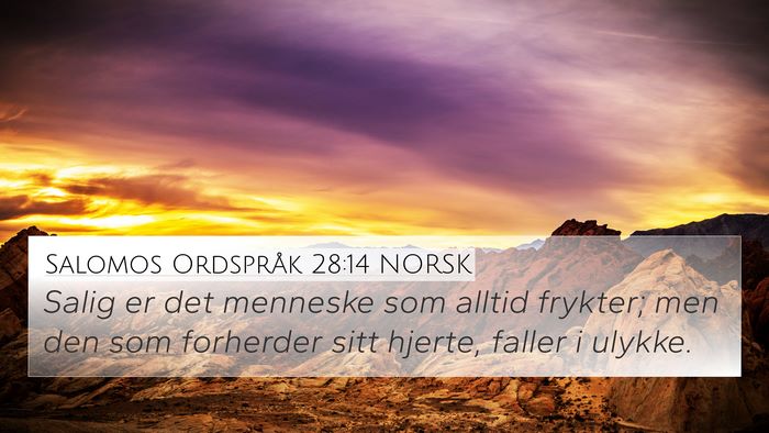Salomos Ordspråk 28:14 NORSK Bible Verse Image