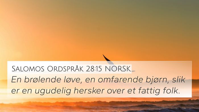 Salomos Ordspråk 28:15 NORSK Bible Verse Image