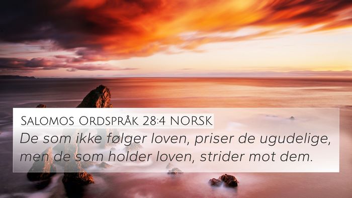 Salomos Ordspråk 28:4 NORSK Bible Verse Image
