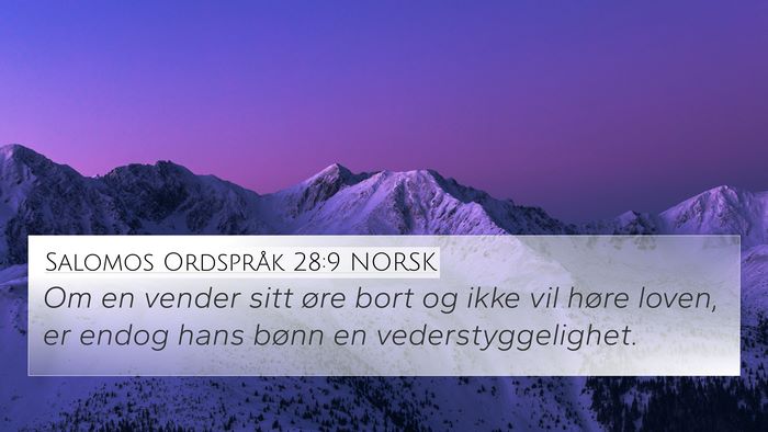 Salomos Ordspråk 28:9 NORSK Bible Verse Image