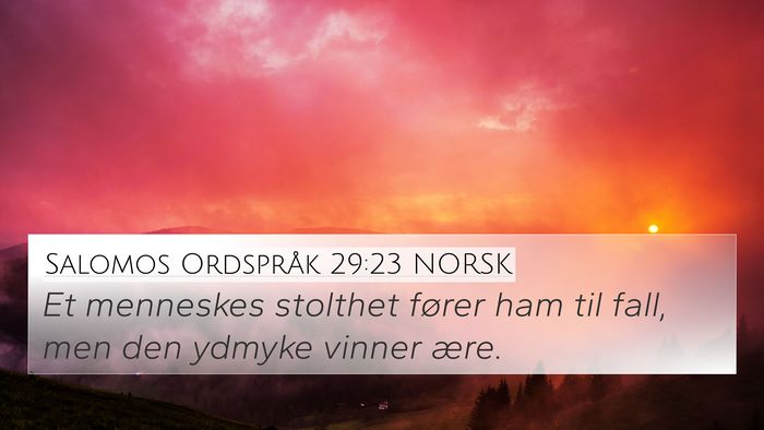 Salomos Ordspråk 29:23 NORSK Bible Verse Image