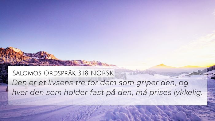 Salomos Ordspråk 3:18 NORSK Bible Verse Image