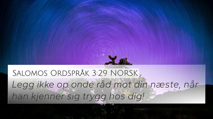 Salomos Ordspråk 3:29 NORSK Bible Verse Image
