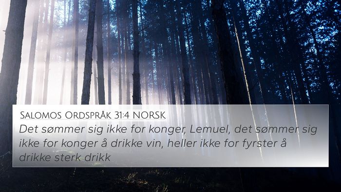 Salomos Ordspråk 31:4 NORSK Bible Verse Image
