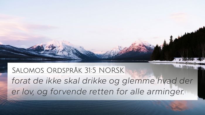 Salomos Ordspråk 31:5 NORSK Bible Verse Image