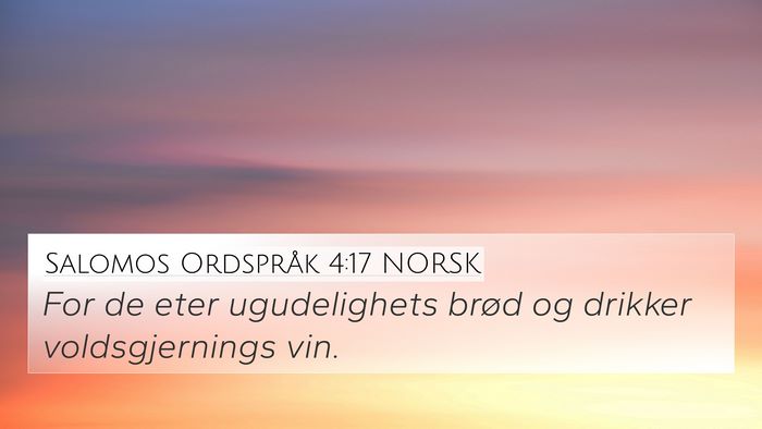 Salomos Ordspråk 4:17 NORSK Bible Verse Image