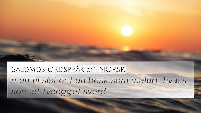 Salomos Ordspråk 5:4 NORSK Bible Verse Image