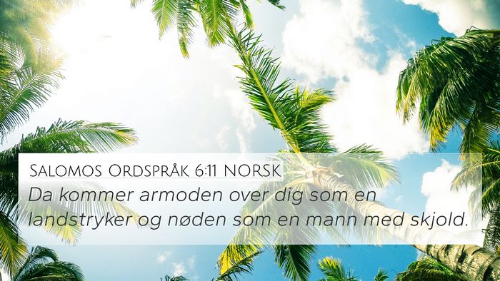 Salomos Ordspråk 6:11 NORSK 4K Wallpaper - Da kommer armoden over dig som en landstryker og - 4K Wallpaper Bible Verse