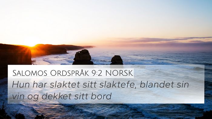 Salomos Ordspråk 9:2 NORSK Bible Verse Image