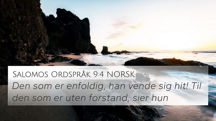 Salomos Ordspråk 9:4 NORSK Bible Verse Image