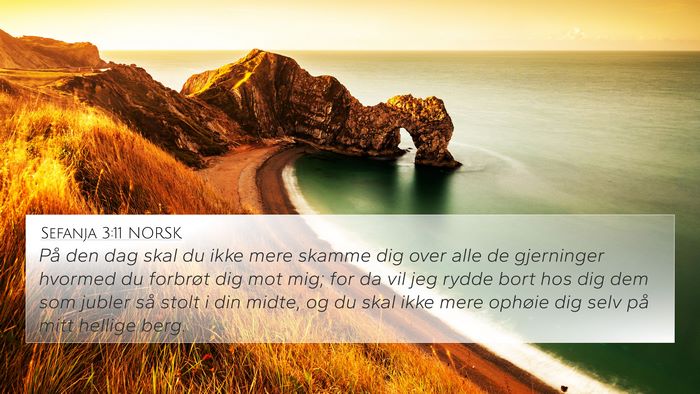 Sefanja 3:11 NORSK 4K Wallpaper - På den dag skal du ikke mere skamme dig over - 4K Wallpaper Bible Verse