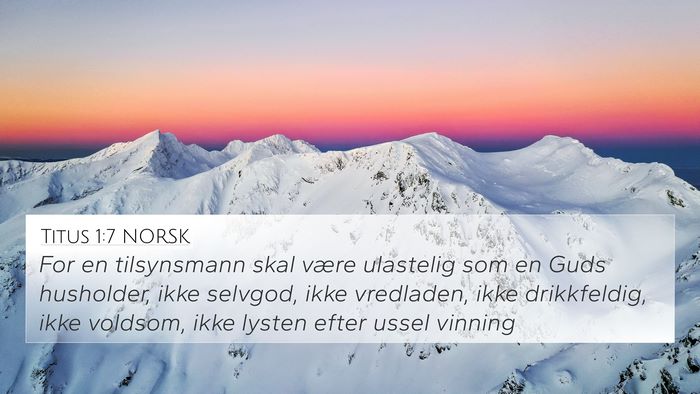 Titus 1:7 NORSK Bible Verse Image