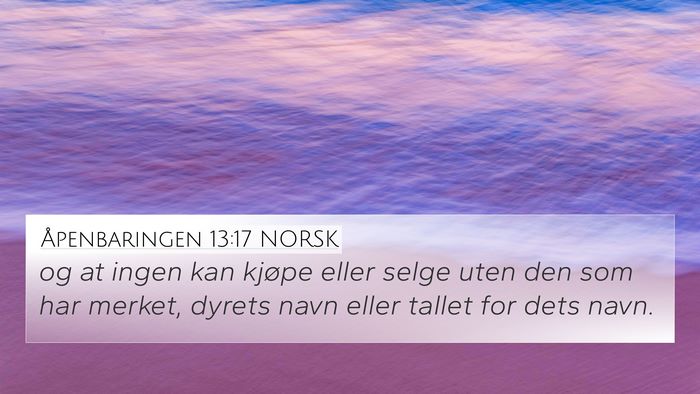 Åpenbaringen 13:17 NORSK Bible Verse Image