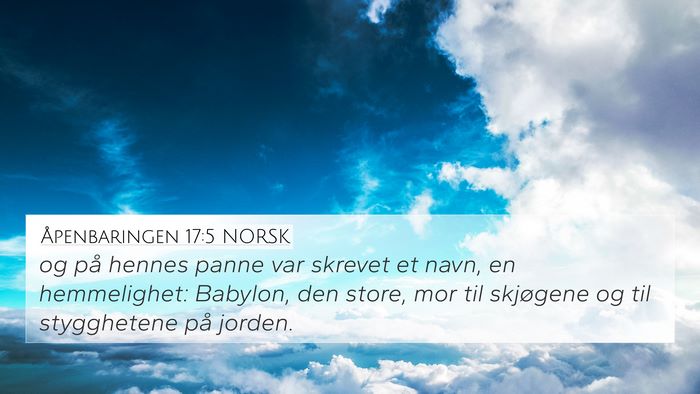 Åpenbaringen 17:5 NORSK Bible Verse Image
