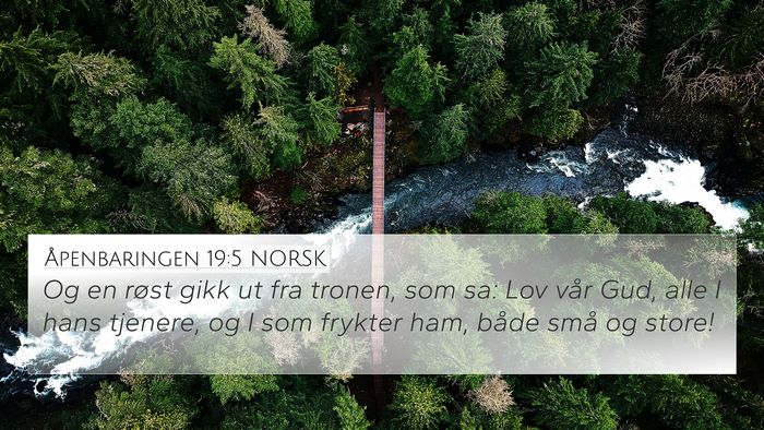 Åpenbaringen 19:5 NORSK Bible Verse Image