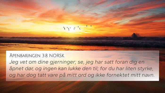 Åpenbaringen 3:8 NORSK Bible Verse Image